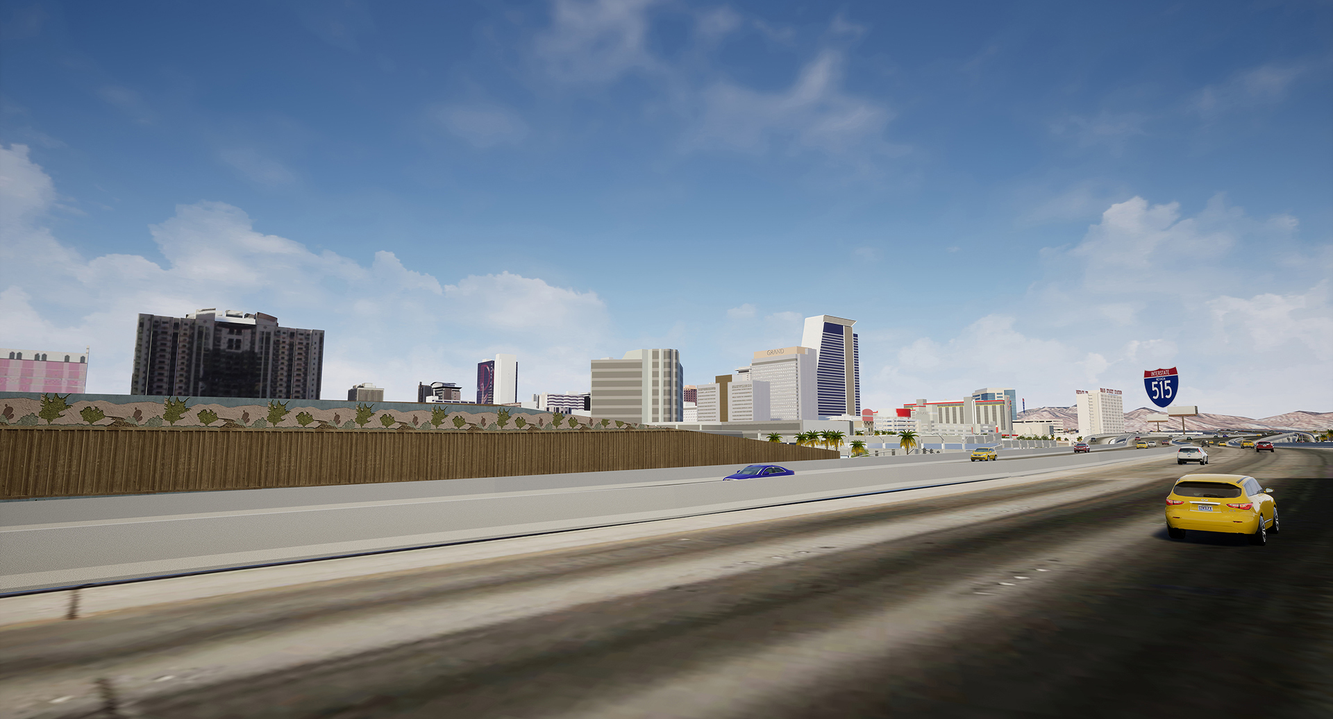 Driver View of Downtown from Proposed Design Alternatives