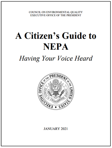 Cover page for A Citizen's Guide to NEPA.