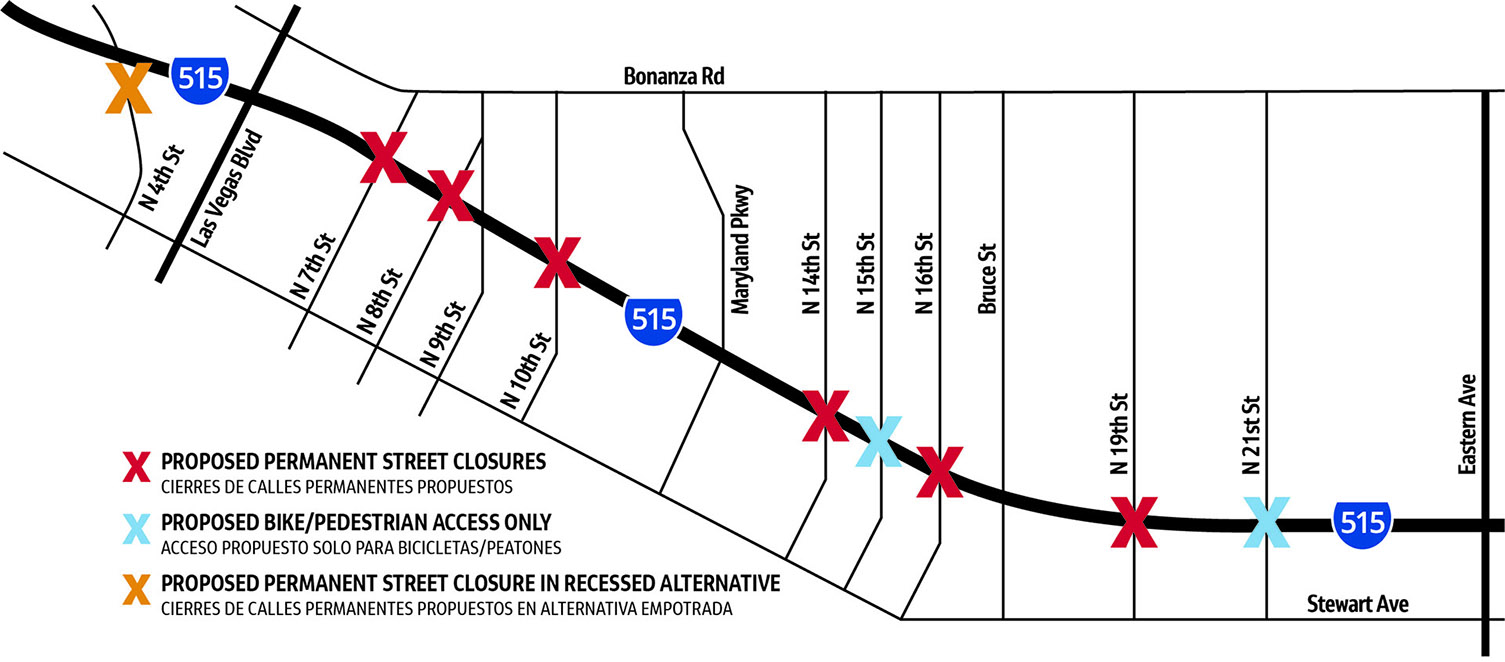 Map of potential street closures.