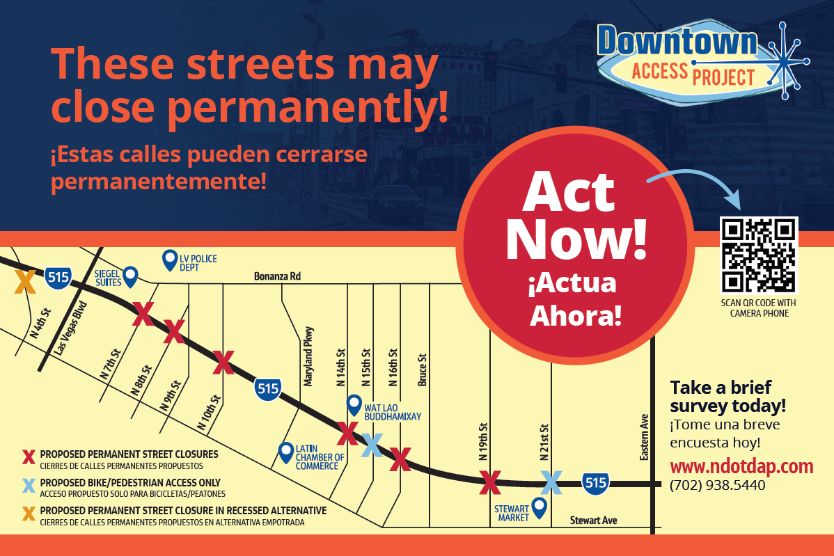Public outreach mailer showing proposed street closures.