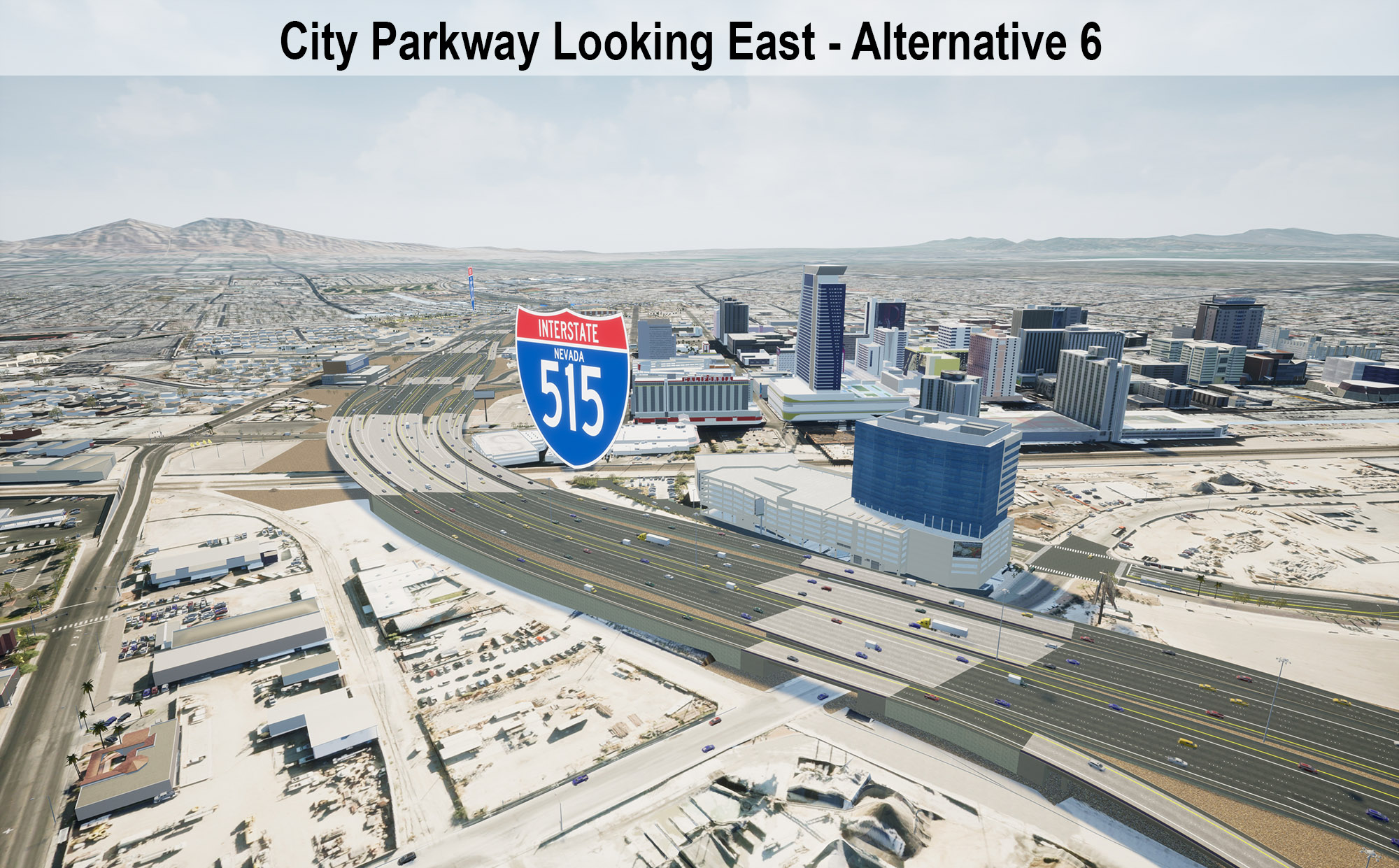 City Parkway Looking East - Alternative 6