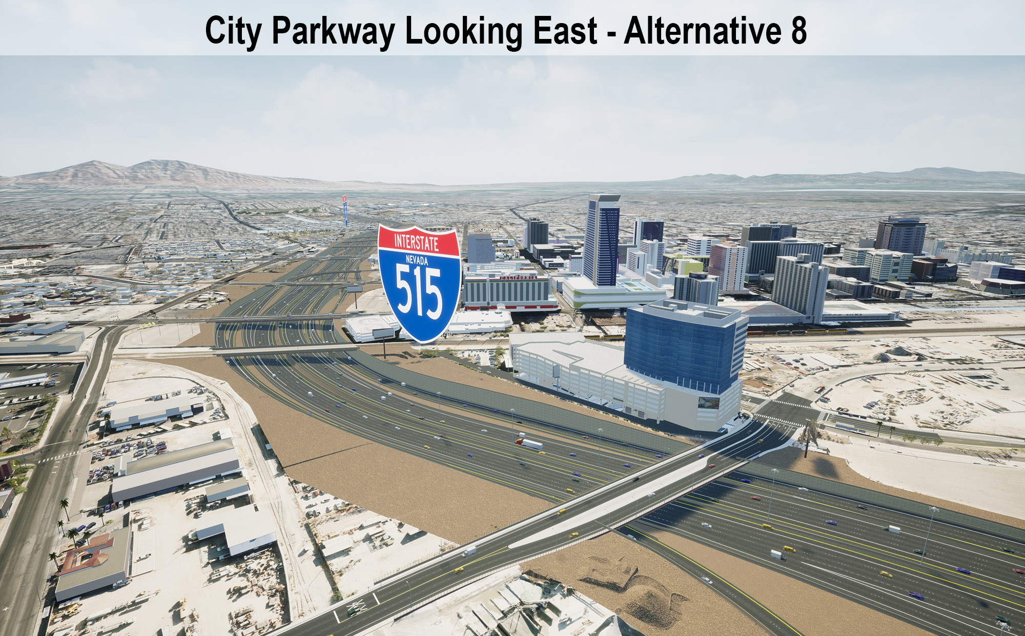 City Parkway Looking East - Alternative 8